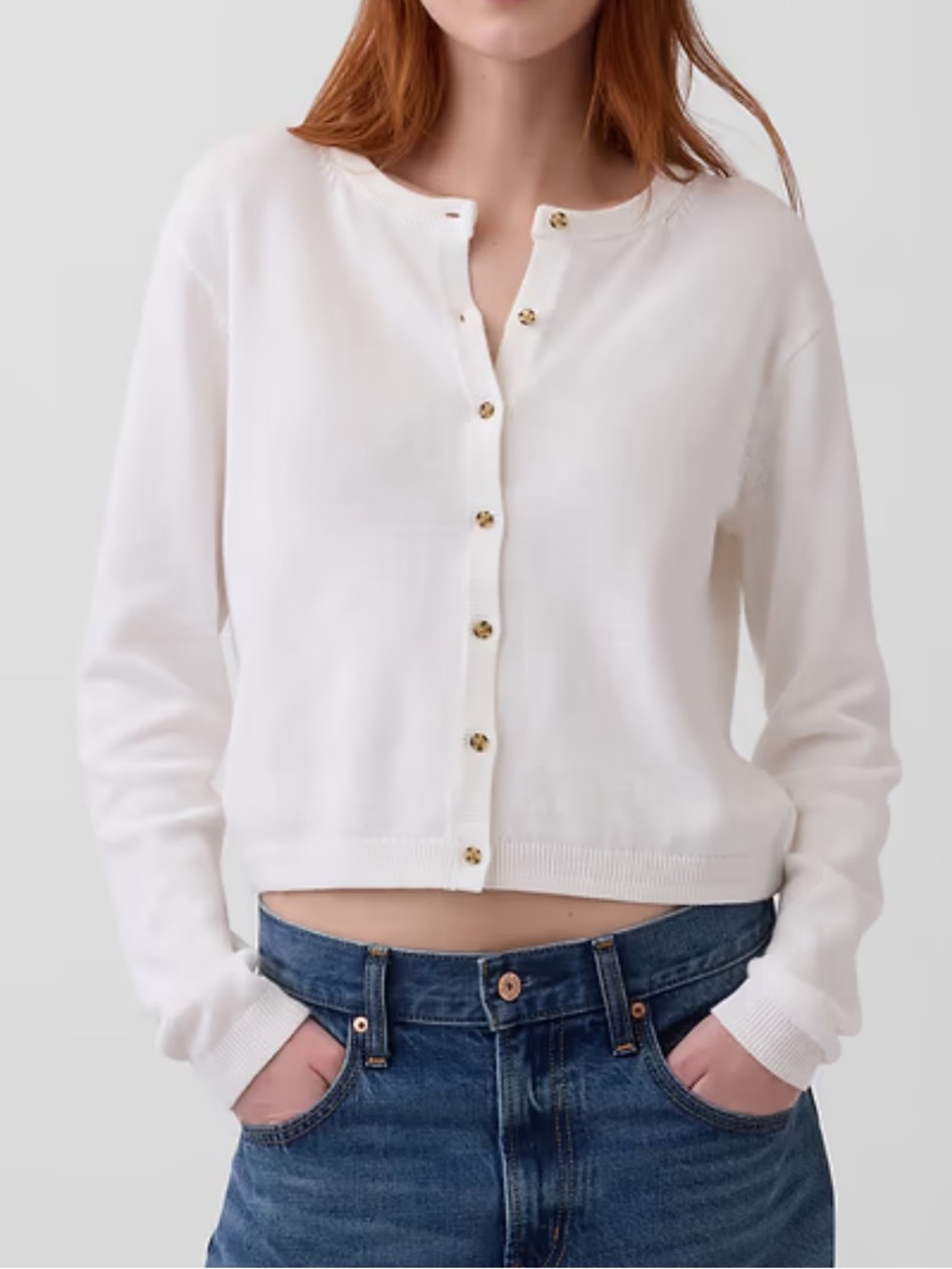 Gap 100% Cotton Relaxed Crop
Cardigan Sweater